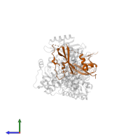 5'-AMP-activated protein kinase subunit beta-1 in PDB entry 6c9h, assembly 1, side view.