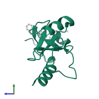 Histone deacetylase 6 in PDB entry 6cea, assembly 1, side view.