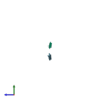 PDB entry 6cfh coloured by chain, side view.