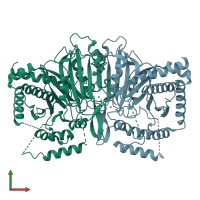 PDB entry 6chj coloured by chain, front view.