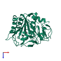 PDB entry 6cl9 coloured by chain, top view.