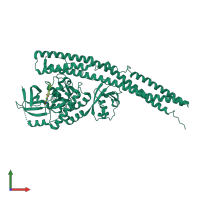 PDB entry 6cq4 coloured by chain, front view.