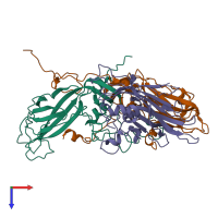 PDB entry 6cs5 coloured by chain, top view.