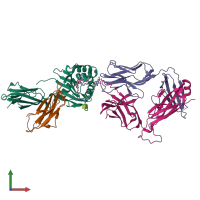 PDB entry 6cug coloured by chain, front view.