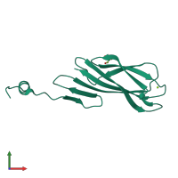 PDB entry 6cxb coloured by chain, front view.