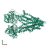 PDB entry 6d3s coloured by chain, front view.