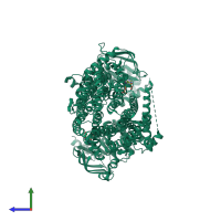 PDB entry 6d3s coloured by chain, side view.