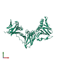 PDB entry 6d47 coloured by chain, front view.