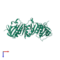 PDB entry 6d47 coloured by chain, top view.