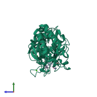 PDB entry 6d5n coloured by chain, side view.