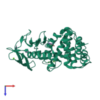 PDB entry 6d5n coloured by chain, top view.