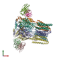 PDB entry 6d6u coloured by chain, front view.