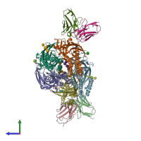PDB entry 6d6u coloured by chain, side view.