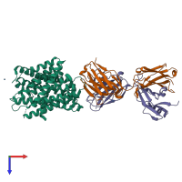 PDB entry 6d9w coloured by chain, top view.