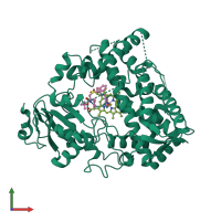 PDB entry 6da3 coloured by chain, front view.