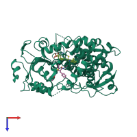 PDB entry 6da3 coloured by chain, top view.