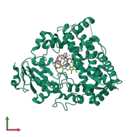 PDB entry 6da5 coloured by chain, front view.
