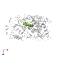 PROTOPORPHYRIN IX CONTAINING FE in PDB entry 6da5, assembly 1, top view.