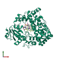PDB entry 6daa coloured by chain, front view.