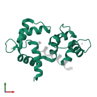 Calmodulin-1 in PDB entry 6daf, assembly 1, front view.