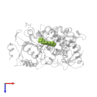 PROTOPORPHYRIN IX CONTAINING FE in PDB entry 6daj, assembly 1, top view.