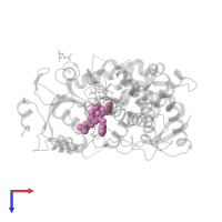 tert-butyl [(2S)-1-{[(2R)-1-oxo-3-phenyl-1-{[2-(pyridin-3-yl)ethyl]amino}propan-2-yl]sulfanyl}-3-phenylpropan-2-yl]carbamate in PDB entry 6daj, assembly 1, top view.