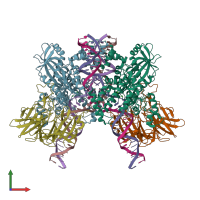 PDB entry 6dbo coloured by chain, front view.