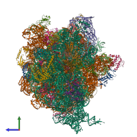 PDB entry 6dnc coloured by chain, side view.