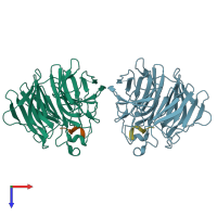 PDB entry 6do3 coloured by chain, top view.
