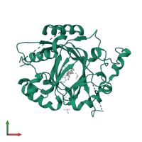 Lysine-specific demethylase 5A in PDB entry 6dqe, assembly 1, front view.