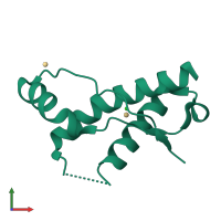 PDB entry 6du9 coloured by chain, front view.