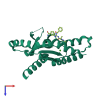 PDB entry 6dxg coloured by chain, top view.