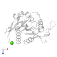 CALCIUM ION in PDB entry 6dym, assembly 1, top view.