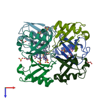 PDB entry 6e2b coloured by chain, top view.