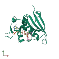 PDB entry 6e4e coloured by chain, front view.