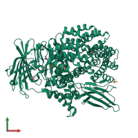 PDB entry 6eaa coloured by chain, front view.