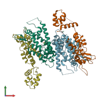 PDB entry 6ec2 coloured by chain, front view.