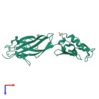 PDB entry 6efb coloured by chain, top view.