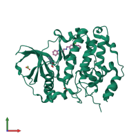 PDB entry 6ehk coloured by chain, front view.