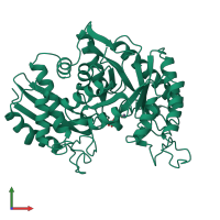 PDB entry 6enl coloured by chain, front view.