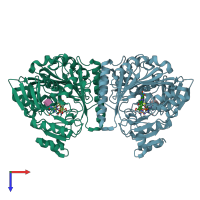 PDB entry 6eo5 coloured by chain, top view.