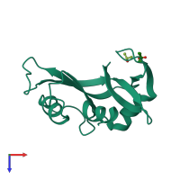 PDB entry 6etk coloured by chain, top view.