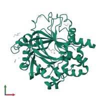 Lysine-specific demethylase 4D in PDB entry 6etw, assembly 1, front view.