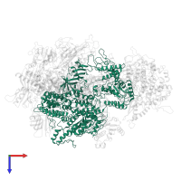 DNA-directed RNA polymerase III subunit RPC1 in PDB entry 6eu2, assembly 1, top view.