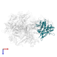 DNA-directed RNA polymerase III subunit RPC3 in PDB entry 6eu3, assembly 1, top view.