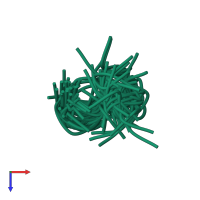 PDB entry 6ey3 coloured by chain, ensemble of 40 models, top view.