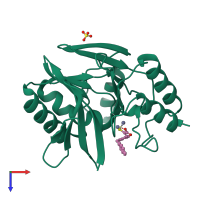 PDB entry 6f2n coloured by chain, top view.