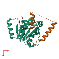 PDB entry 6f9s coloured by chain, top view.