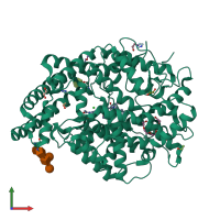 PDB entry 6f9u coloured by chain, front view.