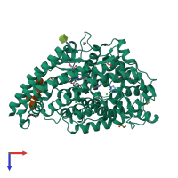 PDB entry 6f9u coloured by chain, top view.